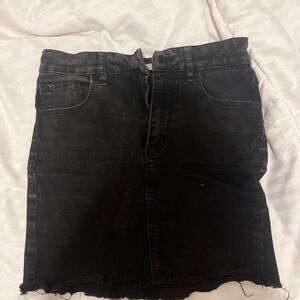 Classic Black Denim Skirt